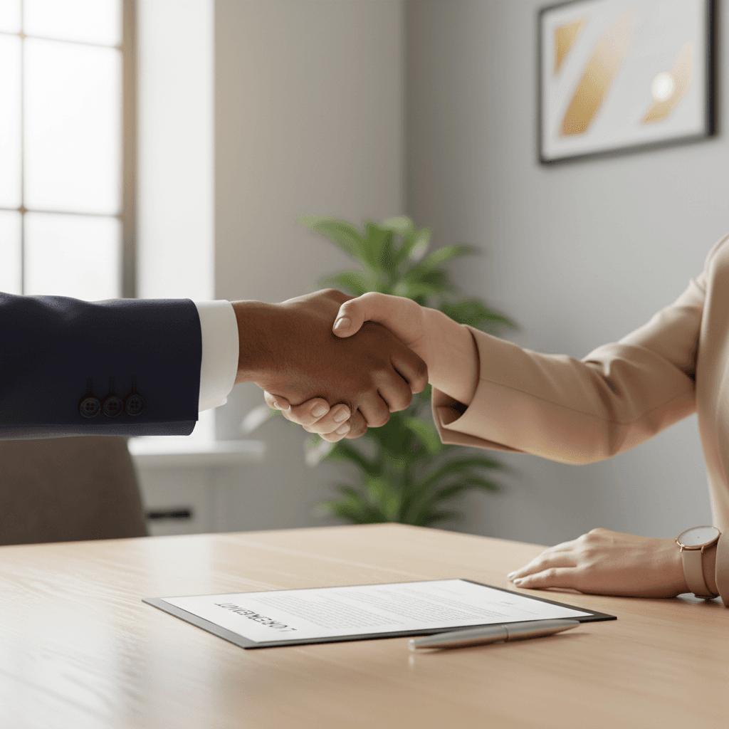 Property transaction closing handshake